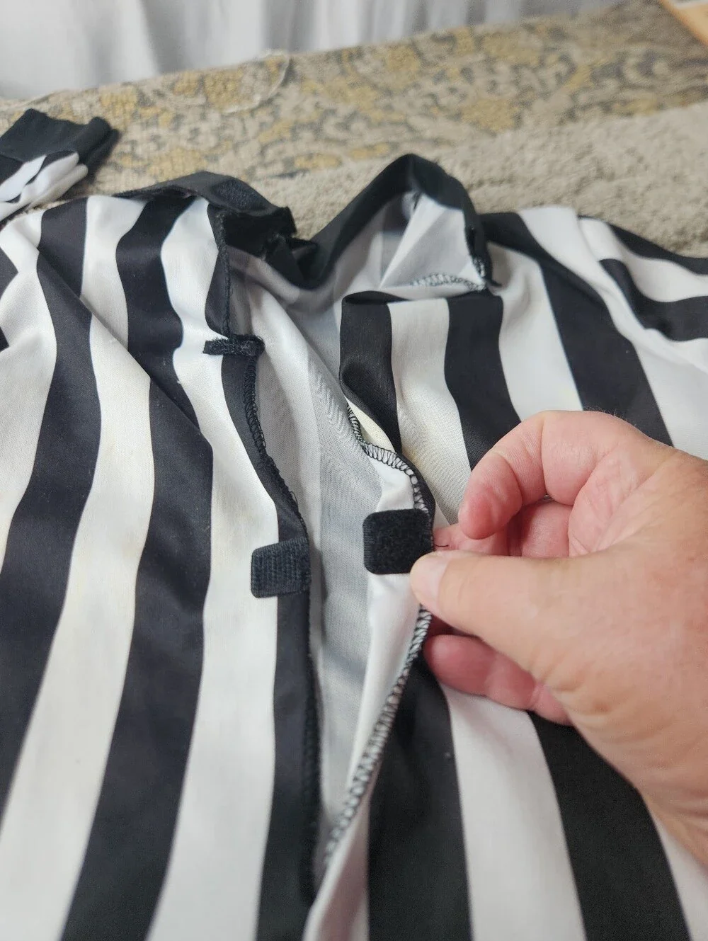 Kid's Beetlejuice Stripe Jumpsuit Halloween Costume size M